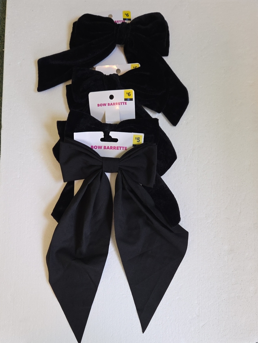 Black Bow Barrettes Set of Four
